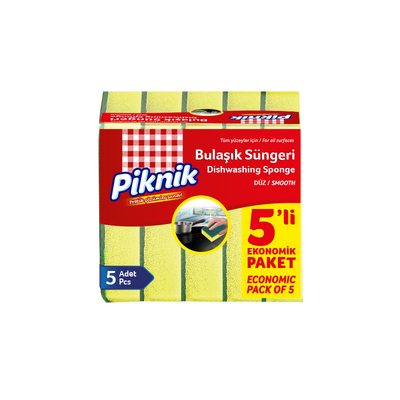 Piknik Bulaşık Süngeri Düz Yeşil 5'Li - 1