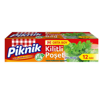 Piknik Kilitli Poşet Orta Boy 12'li - 1